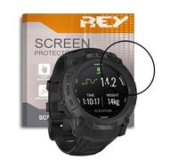 REY 2 x 3D Curved Screen Protector for Garmin Instinct 3 50 mm, Black, Full Protection, 3D / 4D / 5D