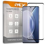 REY 2 x 3D Curved Screen Protector for Vivo X90 - X90 Pro, Black, Full Protection, 3D / 4D / 5D
