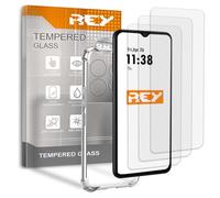 REY 3 x Screen Protector and Anti-Shock Case for Motorola Moto G15 - Moto G15 Power, Tempered Glass and High Resistance TPU Silicone