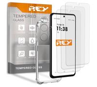 REY 3 x Screen Protector and Anti-Shock Case for Vivo Y03, Tempered Glass and High Resistance TPU Silicone
