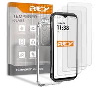 REY 3 x Screen Protector and Case for ULEFONE Power Armor 18T Ultra, Tempered Glass and High Resistance TPU Silicone