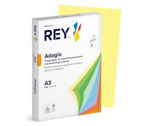 Rey Adagio A3 80gsm Canary Yellow Paper - 1 Ream (500 Sheets)