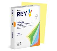 REY Adagio A4 80GSM Tinted Paper, Yellow, Pack of 500 - ADAGI080X693
