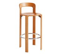 Rey Lacquered Wood Bar Stool - Bruno Rey Orange one size