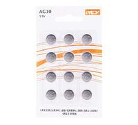 REY Pack 12x Alkaline Battery AG10 1.5V, High Energy Alcaline Batteries Lithium