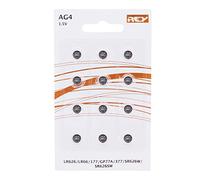 REY Pack 12x Alkaline Battery AG4 1.5V, High Energy Alcaline Batteries Lithium
