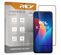 REY Pack of 2 3D Tempered Glass Screen Protectors for TCL K70 SE, Black, Screen Protector 9H+ Hardness, Anti-Scratch Oil Bubbles, Full Protection, 3D, 4D, 5D
