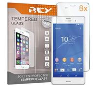 REY Screen Protector for SONY XPERIA Z3, Tempered Glass Film, Premium quality, [Pack 3x]