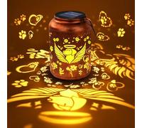 ReyeeInc Dog Memorial Solar Lanterns, Thoughtful Angel Paw Memorial Gifts for Loss of Dog, Pet Sympathy Passing Away Remembrance Bereavement Gift for Outdoor Pet Death Memorials Funerary Garden Grave