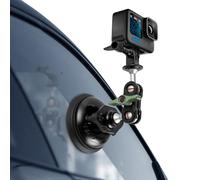 REYGEAK aluminium Heavy Duty Suction Cup Mount, with Phone Holder for GoPro/Insta360 /DSLR Mirrorless Camera, on Car Window, Strong Suction Car Mount Windshield,Hi-Speed Motion Vehicle Attach Holder
