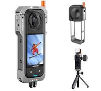 REYGEAK for Insta360 X5 Utility Frame,Aluminum Camera Cage for Insta360 X5,Protective Case with Silicone Lens Cover,Protective Case with 1/4 Thread Folding Fingers for Inst 360 Accessories