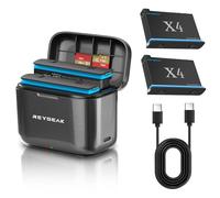 REYGEAK Rechargeable Lithium Battery for Insta360 X4, 2 x 2500mAh High Capacity Batteries with Charger for insta360 X4 (Charger + 2 Batteries)