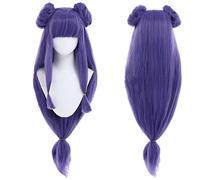 REYHS Anime Cosplay Wig, Purple Synthetic Straight Wig, One Size, for Ranma 1/2 Shampoo, Halloween, Karneval, Party, Cosplay