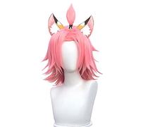REYHS Anime Wig Diona Cosplay Wig, Pink Bob Wig, Costume Halloween Wig, für Halloween, Costume Party, Anime Show, Cosplay Event, Concerts, Daily use And Other Occasions