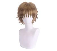 REYHS Anime Wig Li Syaoran Cosplay Wig For CardCaptor Sakura,Short Brown Wig,Costume Halloween Wig,For Costume Party, Anime Show, Cosplay Event, Concerts, Daily Wig
