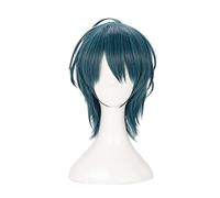 REYHS Anime Wig Male Byleth Cosplay Wig For Fire Emblem Three Houses, Short Blue Wig, Costume Halloween Wig, für Costume Party, Anime Show, Cosplay Event, Concerts, Dawig