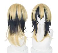 REYHS Anime Wig Rindou Haitani Cosplay Wig for Tokyo Revengers,Mixed Color Wig,Costume Halloween Wig,For Halloween,Costume Party, Anime Show, Cosplay Event, Concerts, Daily Wig(Color :Style A)