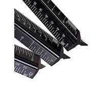 REYIN-CHHN 3 Pack 12 Inch Aluminum Triangular Architect Scale Ruler, Imperial Metal Drafting Scale for Blueprint Architect Civil Engineer Draftsman