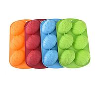 REYIN-CHHN 4 Pack Dinosaur Egg Silicone Baking Molds, Food Grade Non-Stick Silicone Muffin Bakeware, DIY Handmade Mold for Chocolate Biscuit Mini Cake Candy Making