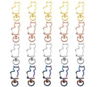 REYIN-CHHN 40Pcs Multicolor Cat-Shaped Lobster Claw Clasps, Metal Swivel Spring Snap Hooks, Trigger Clips for Keychain Bag Pendant DIY Jewelry Crafts