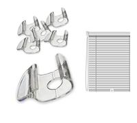 REYIN-CHHN 6 Pcs Cordless Shade Handle Pull for Windows Graber Window Shades Pulls Blinds Clips Roller Blind Cord Clip with Mini Bottom Rail End Cap Plastic Handles Accessories Stopper Adjuster Parts