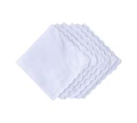 REYIN-CHHN 6 Pcs White Soft Cotton Handkerchiefs Scalloped Napkins for Ladies Plain Crafts Bride Wedding Pocket Square
