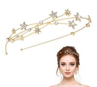 REYIN-CHHN Star Headband, Halo Crown Stars Goddess Crown Halo Headband Tiaras for Women Bridal Wedding Headpiece Birthday Party Cosplay Costume Hair Accessory headband wig human hair