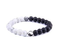 REYIN-CHHN Yin Yang Bracelet Wristband for Men and Women Black White Feng Shui Friendship Bracelets Stone Beads Decor Handmade Chinese Style Couple Jewelry Chinese BA GUA Bracelet