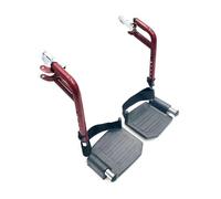 ReyjiuMed Replacement Wheelchair and Transport Chair Footrest, Composite Footplates and Heel Loops, Universal Swivel Footrests T93HEP, PH-SF (1 Pr, Red)