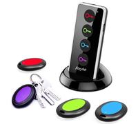 Reyke Key Finder, 80dB+ RF Item Locator Tags with 131ft. Working Range, Wireless Remote Finder Locator for Finding Wallet, Phone, Glasses, Pet Tracker, 1 RF Transmitter & 4 Receivers