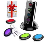 Reyke Key Finder RF, 80 dB, LED Remote, 4 Receivers, 131 ft Range, Keys