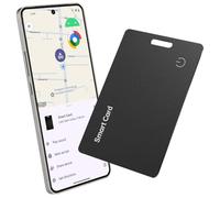 Reyke Slim Wallet Tracker Card, Rechargeable Wallet Finder, IP67 Waterproof, Works with Google Find My App (Android Only), Item Organizer for Luggage Tags, Phones, Passports, Black
