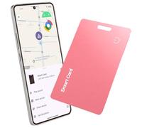 Reyke Thin Wallet Tracker Card, Rechargeable Wallet Finder, Compatible with Google Find My Device (Android only), Item Locator for Luggage Tags, Phones, Passports, Pink