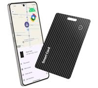 Reyke Wallet Tracker Card, Rechargeable Bluetooth Item Finder, Works with Google Find My, Slim Tracker for Wallets, Passports, Laptops, Luggage Tags, IP68 Waterproof, Onyx
