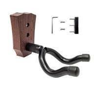 Reykentu Wall Mount Hanger, Black Walnut Wood U-Shaped Ukulele Holder Hanger, Ukulele Wall Mount Hook for Ukulele Banjo 2pcs