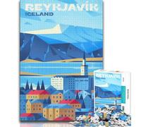 Reykjavik Iceland Cityscape Jigsaw Puzzles 1000 Pieces for Adults Teens,Help The Brain Exercise Addictive Toys to Cultivate Patience Parent-child Interaction 50x75cm