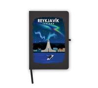 Reykjavik Iceland Northern Lights Notebook, Blank Pages, Faux Leather Cover, Planner, Journal, Workbook