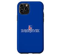 Reykjavik Iceland Souvenir Medieval Typography Iceland Flag Case for iPhone 11 Pro