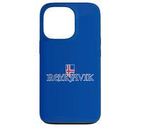 Reykjavik Iceland Souvenir Medieval Typography Iceland Flag Case for iPhone 13 Pro