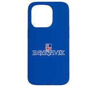 Reykjavik Iceland Souvenir Medieval Typography Iceland Flag Case for iPhone 15 Pro