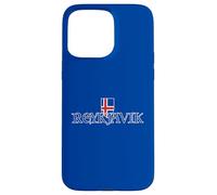 Reykjavik Iceland Souvenir Medieval Typography Iceland Flag Case for iPhone 15 Pro Max