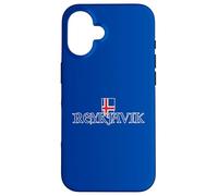 Reykjavik Iceland Souvenir Medieval Typography Iceland Flag Case for iPhone 16