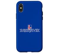 Reykjavik Iceland Souvenir Medieval Typography Iceland Flag Case for iPhone X/XS