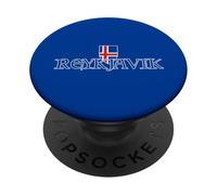 Reykjavik Iceland Souvenir Medieval Typography Iceland Flag PopSockets Adhesive PopGrip