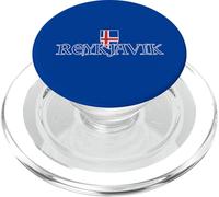 Reykjavik Iceland Souvenir Medieval Typography Iceland Flag PopSockets PopGrip for MagSafe