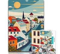 Reykjavik Travel Poster Jigsaw Puzzles for Adults 1000 Pieces,Challenging Game And Family Play for Is Ideal As A Gift for The Whole Family 50x75cm