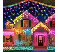 REYLAX 20M/66FT Icicle Lights with 598 LEDs, RGB Color Changing DIY Lightshow, Music Sync, Timing, App & Remote Control, Outdoor Indoor Xmas String Fairy Lights for House Garden Bedroom