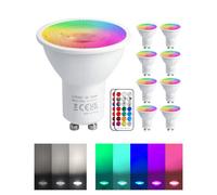 Reylax Gu 10 Colour Changing Led Bulbs Dimmable 50 Watt Equivalent With Remote 5 W Spotlight Cool White 12 Colours Rgbw Spot