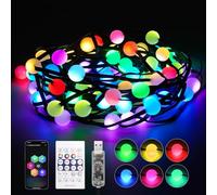 REYLAX RGB Christmas Lights - 10M 66 LED Fairy String Lights, Dimmable with APP & Remote, Music Sync, IP65 Waterproof Decorations for Bedroom, Festival, Party, Wedding