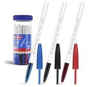 Reynolds 045 CARBURE 25 CT JAR, 16 BLUE, 6 BLACK & 3 RED | Ball Point Pen Set With Comfortable Grip | Pens For Writing | School and Office Stationery | Pens For Students | 0.7mm Tip Size